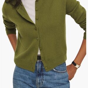 Reformation Pear Green Clara Cardigan Sweater